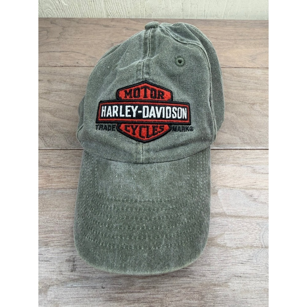Harley-Davidson Bar & Shield Baseball Cap Men's Adjustable Washed Green